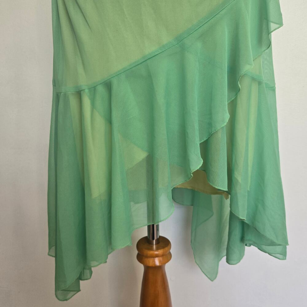 Vintage Y2K Babydoll Fairy Mesh Dress Prom Beaded City Triangles Women Small - Picture 6 of 15